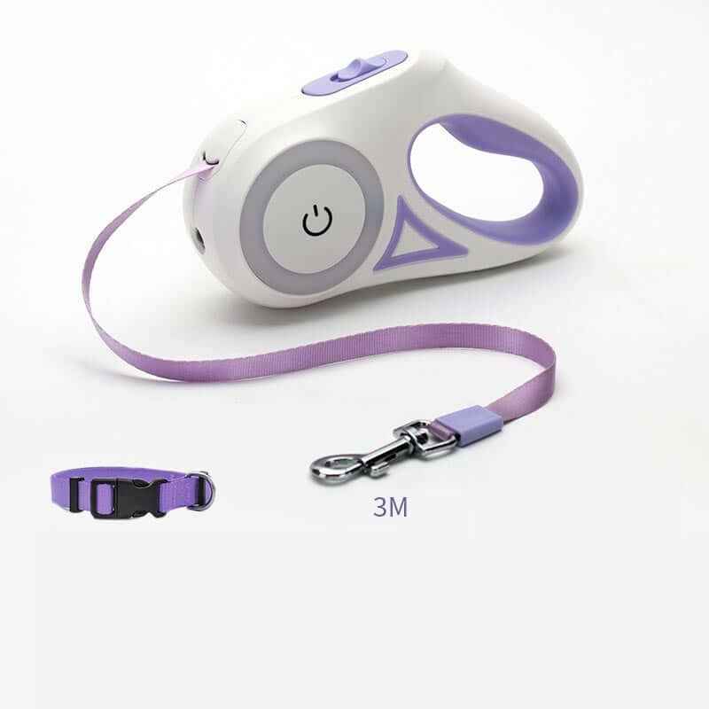 Retractable LED Dog Leash with Collar