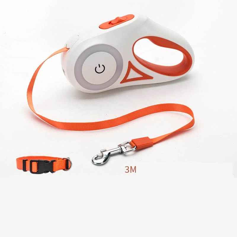 Retractable LED Dog Leash with Collar