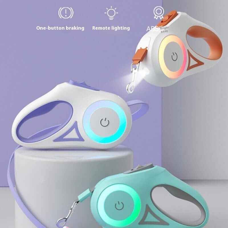 Retractable LED Dog Leash with Collar