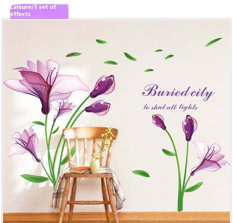 Romantic Purple Flower Wall Sticker