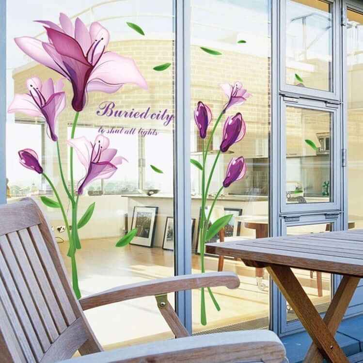 Romantic Purple Flower Wall Sticker