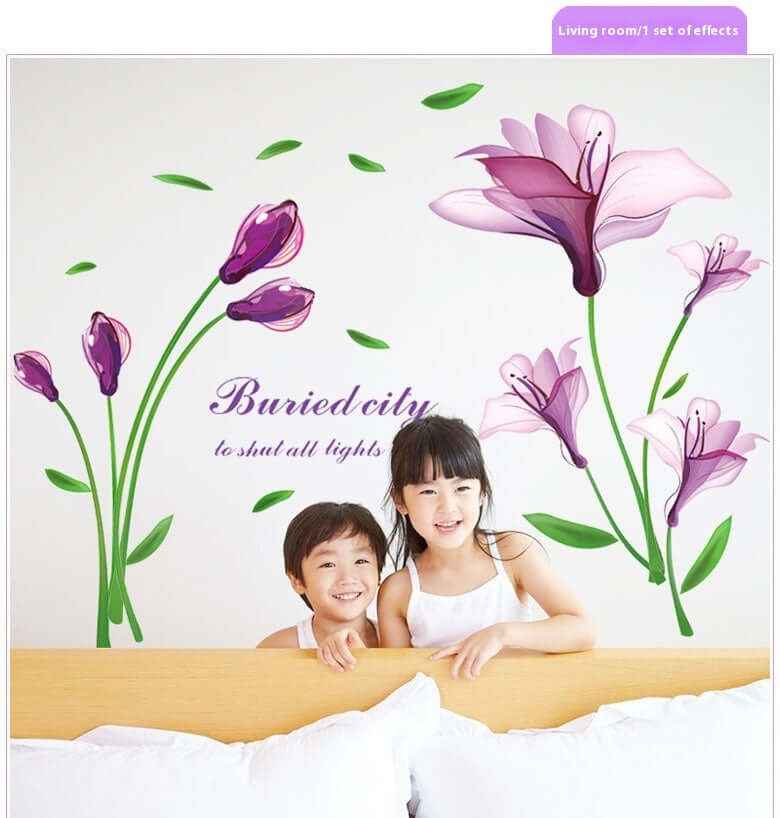 Romantic Purple Flower Wall Sticker