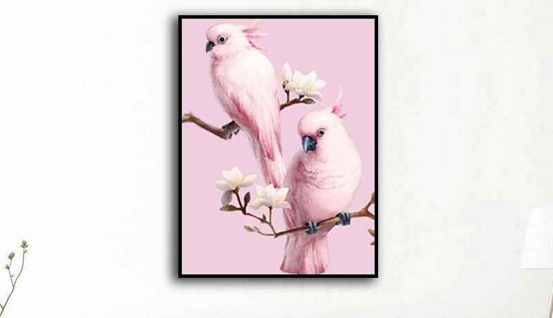 Round Diamond Parrot Painting – Wall Art