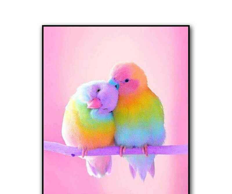 Round Diamond Parrot Painting – Wall Art