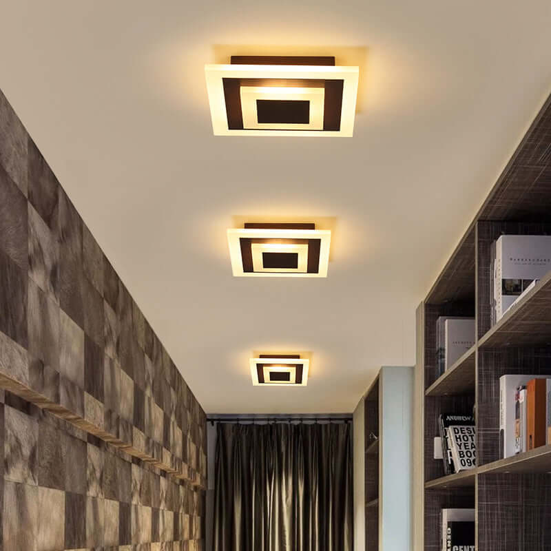 Surface-Mounted Ceiling Lamp, elegant LED lighting for living areas and hallways, minimalist design, acrylic construction.