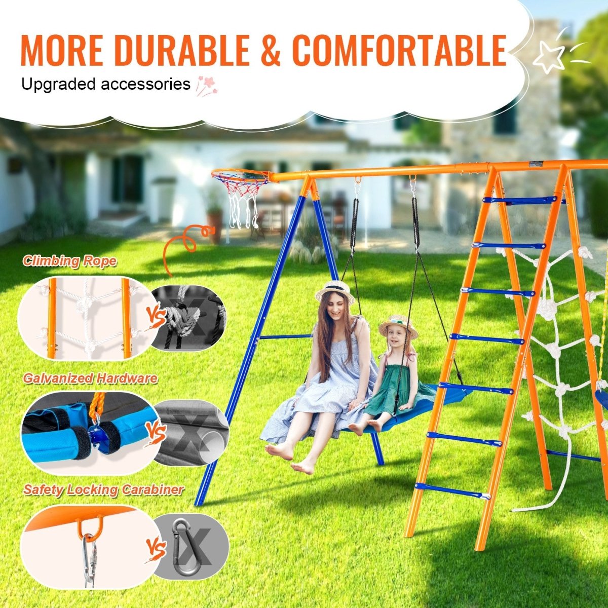 6-in-1 Kids Backyard Swing Set - DoubleJoy Store