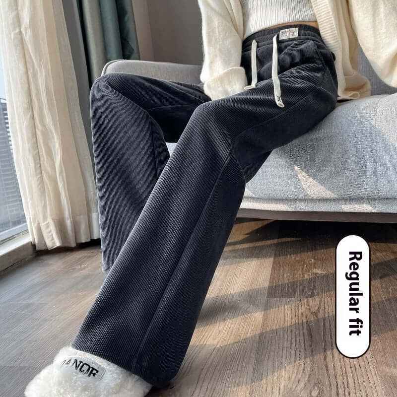 Women Wide Leg Pants – Winter Fleece-Lined