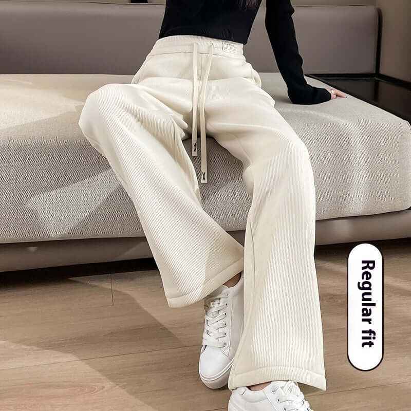 Women Wide Leg Pants – Winter Fleece-Lined