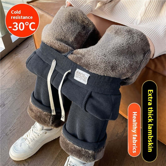 Women Wide Leg Pants: Grey lambswool variant.