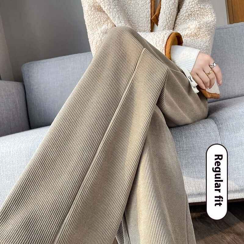 Women Wide Leg Pants – Winter Fleece-Lined