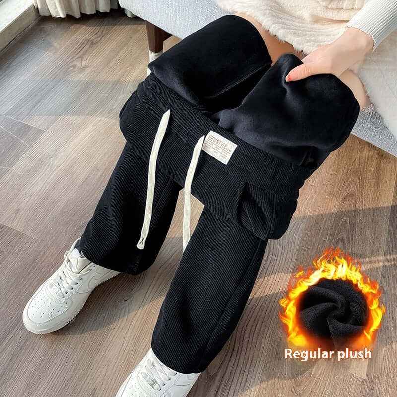 Women Wide Leg Pants – Winter Fleece-Lined