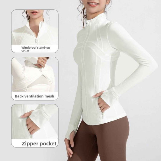 Women's Yoga Jacket – Zip-Up Stretch Nylon
