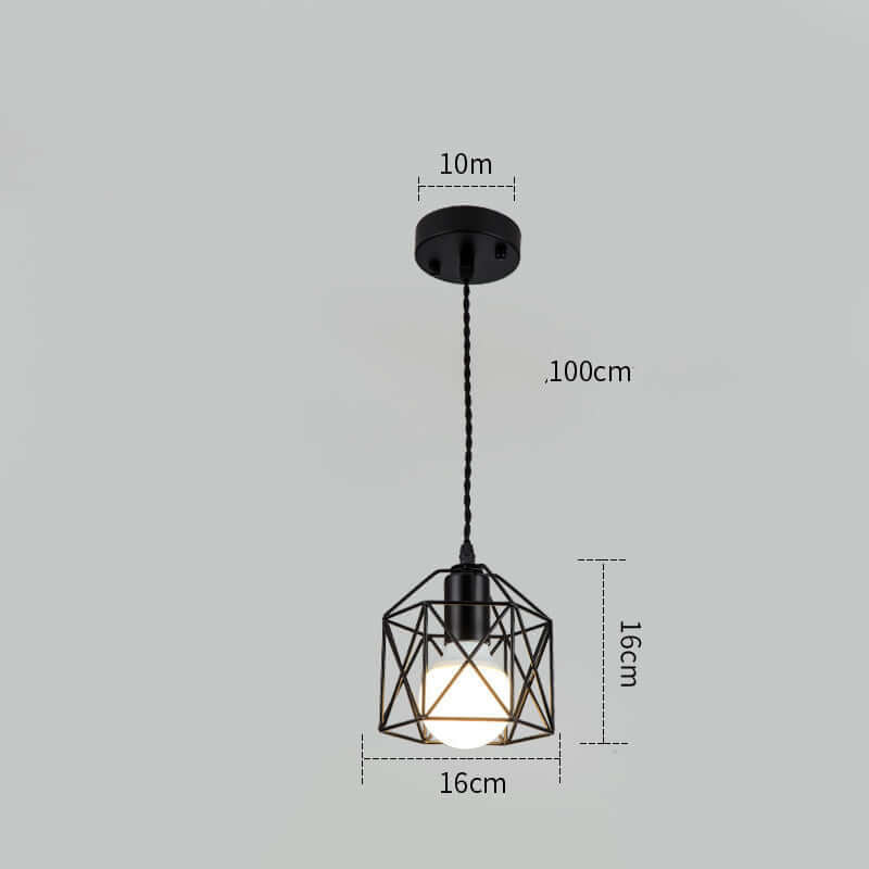 Modern Wrought Iron Table Lamp with industrial design and geometric pattern